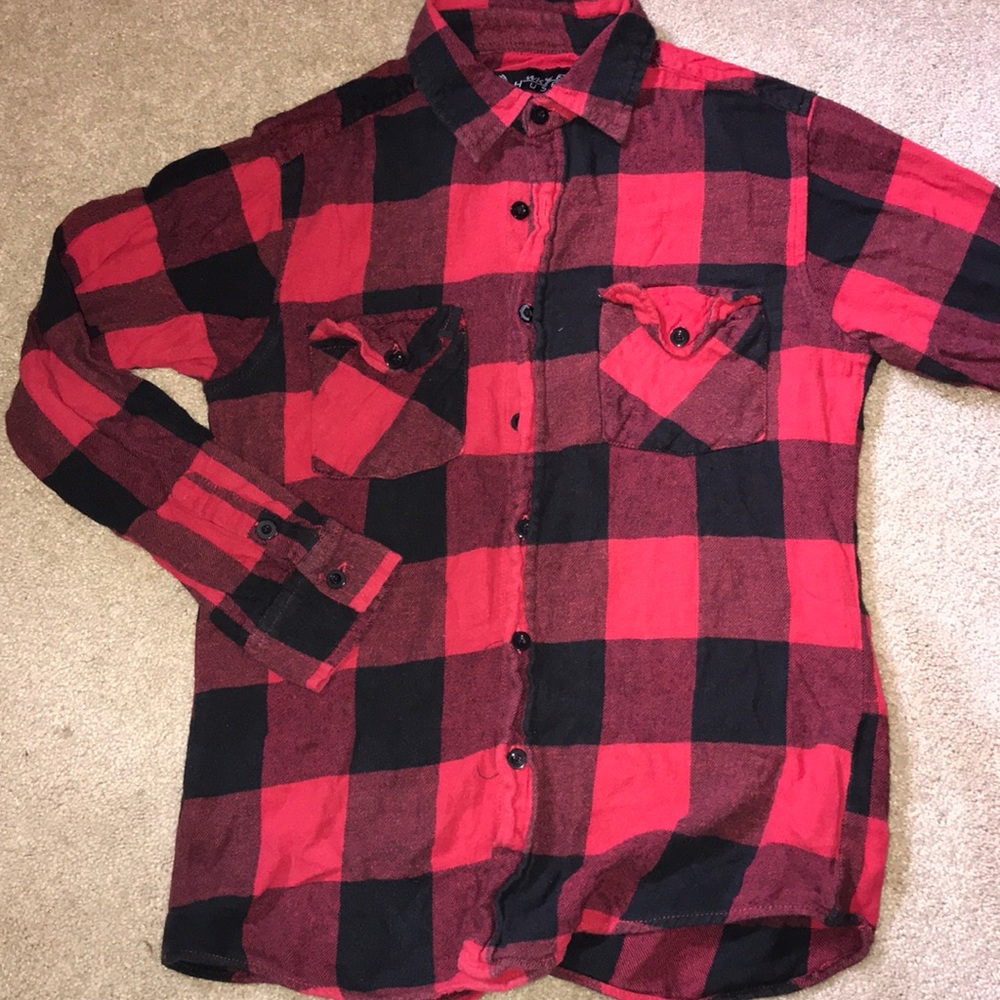 Red and Black Plaid Shirt